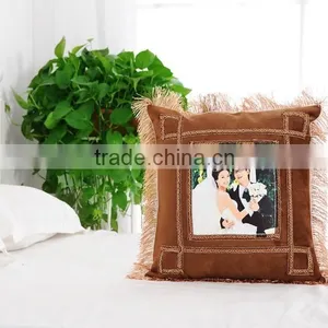 Square Shape Sublimation Pillow With Tassels thumbnail-1