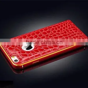 For IPhone 5/5s Crocodile Back Leather With Metal Frame Phone Case,newest Design for Iphone 5/5s Case thumbnail-2