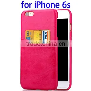 2016 Hot Selling Leather Coated Hard Case for IPhone 6s, Cover for IPhone 6 With Back Card Slot thumbnail-1