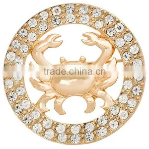 Zinc Alloy Crystal Zodiac Cancer Extra Large Brooch thumbnail-1