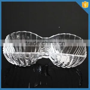 2 Section Divided Appetizer Tray Serving Platter Glass Candy Dish High Quality thumbnail-3