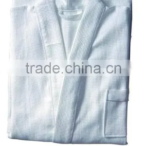 Waffle Bathrobe Hotel Cotton Kimono Robe thumbnail-1