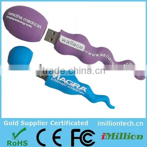 Hot Selling China Product Funny Gift Usb Pen Drive 4gb Usb Flash Drive 3d Sperm Shape Usb Stick Cheap Price thumbnail-1