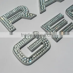 Luxury Chrome Car Emblem Ran Geov Diamante Letters thumbnail-4