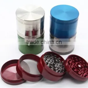 Tobacco Grinder Metal Herb Grinders, 4 Parts Grinder, Zinc Alloy , Mixed Colors, Custom Available thumbnail-1