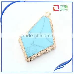 DIY Natural Faceted Stone Agate Geode Druzy Pendant Necklace thumbnail-5