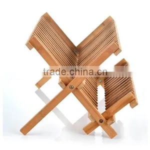 Bamboo Scissor Style Folding Dish Rack /Flatware Holder Set. thumbnail-4