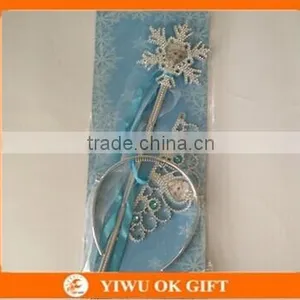 Hot Sale Frozen Elsa Crown Set Frozen Tiaras And Magic Wand For Girls Cosplay Hair Accessory thumbnail-3