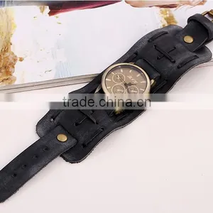 Fashion Handmade Leather Women Watch Bracelet thumbnail-5