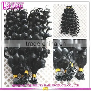 2016 Hot Sale Stick Tip Curly Hair Extensions Wholesale Price Very Natural Stick Tip Curly Hair Extensions thumbnail-3