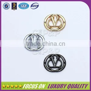Beautiful Shiny Plating Custom Sewing Metal Badge for Clothing thumbnail-2