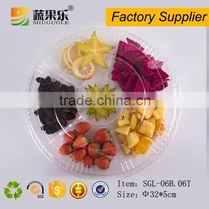 6 Compartment Disposable Blister Plastic Round Fruit Container thumbnail-4