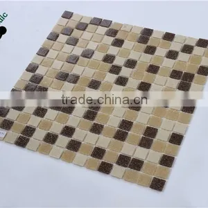 SMH19 Cheap Glass Mosaic Yellow Vitreous Design Tiles Interior Glass Mosaic thumbnail-5