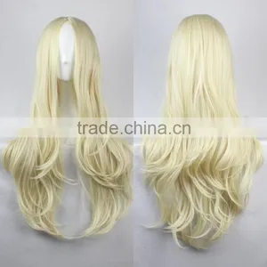 New Fashion Women's Wigs Full Long Bangs Curly Wavy Colorful Cosplay Party Wig thumbnail-1