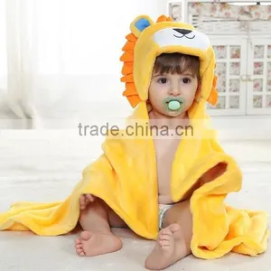 Yellow Egyptian Flannel Fleece Baby Bathrobe thumbnail-1
