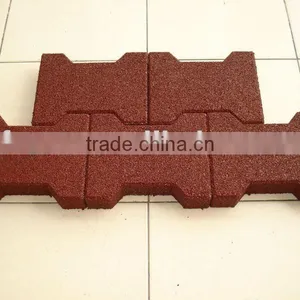 Red Face Dog-bone Pavers Rubber Bricks 45mm thumbnail-1