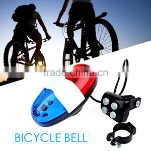 Super Loud Police Style For Mountain Road Bike Horn Accessories 6 LED Light 4 Sounds Trumpet Electronic Horns Bell Siren thumbnail-1