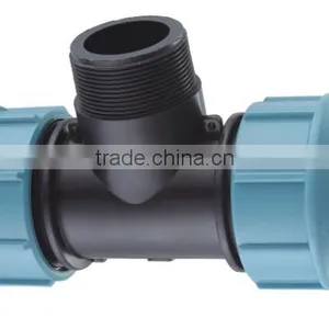 90 Tee With Threaded Male PP Compression Fitting thumbnail-1