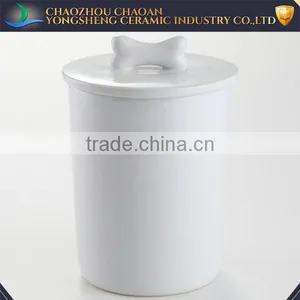 Cylinder Ceramic Airtight Pet Storage Canister With Lid For Dog thumbnail-1