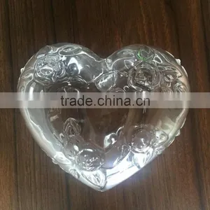 New Arrived Heart Shape Glass Candy Jar Crystal Glass Jar With Glass Lid thumbnail-2