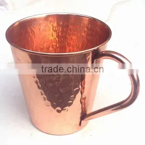 BPA FREE HAMMERED FINISH MOSCOW MULE SOLID TAPER COPPER MUG thumbnail-2