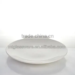White Round Tempered Mirror Porcelain Restaurant Dinner Plated,glass Plates thumbnail-1