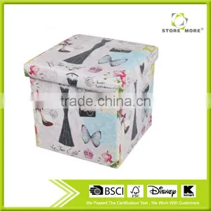 Beautiful Design Printing Shoes Storage Foot Stool For Cloakroom thumbnail-1
