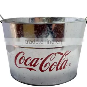 Large Metal Tub Farm Fresh Container Oval Steel Bucket Galvanized Bins Ice Buckets For Beer thumbnail-1