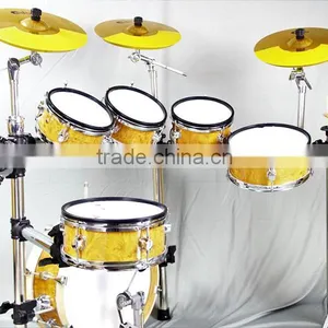 6 pc Wooden Chamber Pvc Cover Electronic Drum Kits thumbnail-1