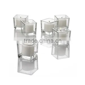 Square Glass Votive Candle Holders Clear Candleholder For Decoration thumbnail-1