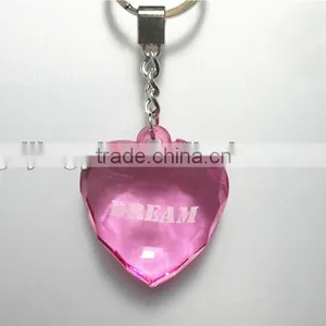 2015 China Different Color Acrylic Clear Hanging Decoration Transparency Heart With Key Ring thumbnail-2