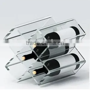 Clear Acrylic Wine Bottle Holder for Hotel/resturant/bar/home thumbnail-3