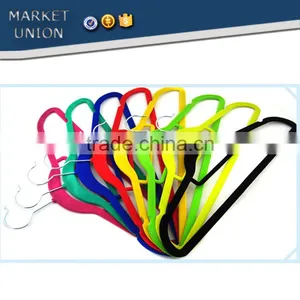 ABS Plastic Velvet Antiskid Hanger Flocking Clothes Hanger With Pulley,ABS,Nylon Villi,Chrome Plated Hook thumbnail-1