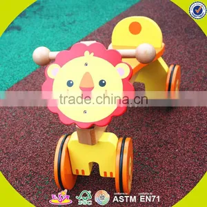 2017 Wholesale Kids Wooden Lion Toy Car Fashion Children Wooden Lion Toy Car Hot Sale Wooden Lion Toy Car W16A025 thumbnail-2
