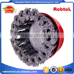 3" Steel Wire Cup Brush Wheel Twist Knot Crimped Bowl Disc Abrasive M10 Round Grinding Cheaning Brush thumbnail-4