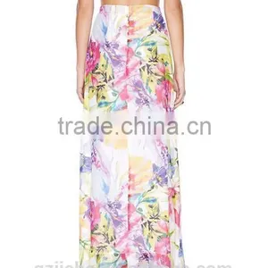 Hot Sale Fashion Women Split Floral Printing Women Long Skirt thumbnail-3