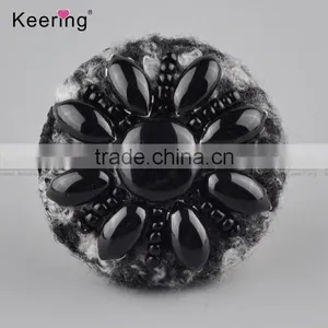 Hotsale Black Flower Resin Small Size Decorative Buttons WBKA-289 thumbnail-1