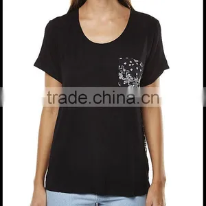 Silk Screen Printed Female Pocket Tshirt thumbnail-1