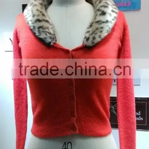 2014 Ladies Knitted Sweater,cardigan With Mohair thumbnail-1