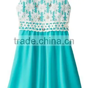 Fashion Flower Girl Crochet-To-Knit Tank Dress,Green Fancy Dress thumbnail-1