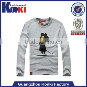 High Quality Organic Cotton Long Sleeve Tshirt thumbnail-1