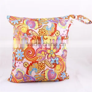 New PUL Print Wetbag,waterproof Two Pocket Cloth Diaper thumbnail-1