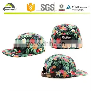 Custom Flower Five Panel Cap/5 Panel Cap With Suede Brim thumbnail-4
