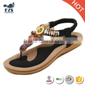 HFR-T0023 Beaded Fashion Flat Summer Sandals 2017 for Women Cheap Wholesale Sandals thumbnail-1