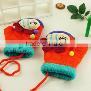 TC13012 Hot Selling Cute Rabbit Fur Gloves for Baby, Cheap Winter Knitted Fleece Fingerless Baby Gloves Wholesale thumbnail-4