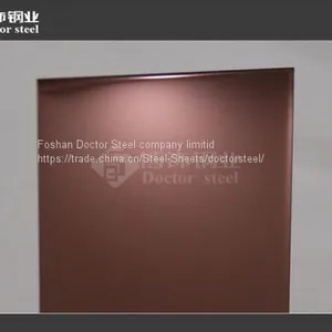 Supply 304 Coffee Red Mirror Decorative Stainless Steel Sheet thumbnail-3