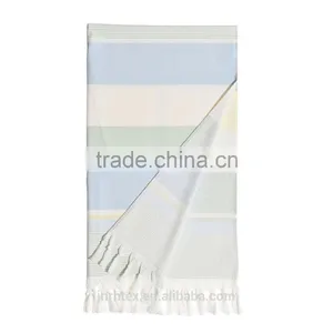 Stripe 100% Cotton Beach Towel With Tassel Made in China thumbnail-6