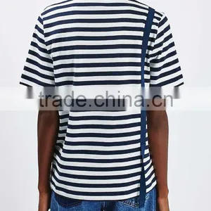 Tape Drop Over The Shoulder Stripe Boxy Tee for Girls thumbnail-4