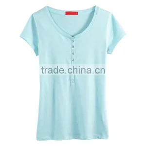 New Fashion Custom Ladies Summer V-neck T-shirts Dress thumbnail-3