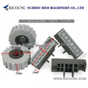Rubberized Hold Down Edgebander Pressure Rollers Gear Wheels for BIESSE IMA HOMAG SCM Brand Edgebanding Machines thumbnail-3